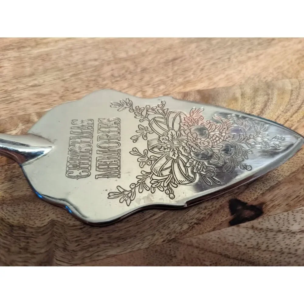 VTG - Silver Plated Christmas Memories Pie Cake Server Engraved